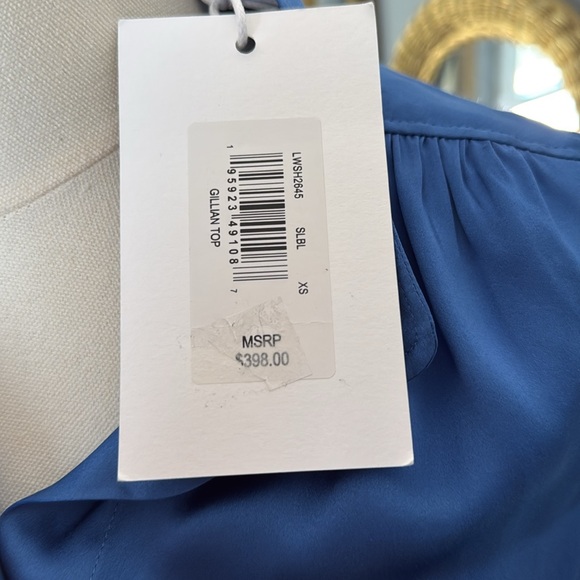 FRAME "Gillian" silk top in slate blue - Picture 5 of 5